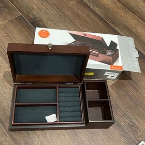 Brown Men's Watch and Accessories Organizer Case